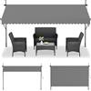 UISEBRT Tenda da Sole a Bracci con Manovella, 350x120cm Protezione per Balcone Regolabile, Senza Forare, protezione UV Tenda da sole per finestre, terrazze, balconi o giardini，Grigio scuro