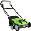 COSTWAY Scarificatore 2 In-1 per Prato, Arieggiatore Elettrico con Sacco Raccoglitore da 45L, Larghezza 38cm, con 3 Posizioni Regolabili, Scarificatore 1800W per Giardino Cortile (38 cm, Verde)