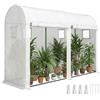 Outsunny Serra Tunnel da Giardino per Piante Orto con 2 Porte 3x1x2m Bianco