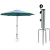 Anlising Supporto per Ombrellone per Prati, Supporto Rimovibile Ombrellone, Supporto Rimovibile per Ombrellone, Supporto per Ombrellone con Ancoraggio a Terra, per Pesca, Prato, Giardino, Spiaggia