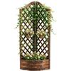 XCRFKGW Fioriera con Traliccio 67x45x150cm, Aiuola Rialzata in Legno Carbonizzato, Porta fiori con Grigliato, Supporto per Piante Rampicanti, Porta Piante da Esterno per Giardino, Balcone