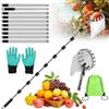 KBIBCK Raccogli Frutta telescopico, 4,2 m Raccoglitore di Frutta, Raccolta di Mele, Raccogli Frutta con Palo in Acciaio Inox Leggero, Coglitrice di Frutta per Raccogliere Mele, Ciliegie, Pere, Pesche
