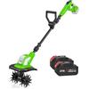 Kouamor Motocoltivatore elettrico senza fili, mini motocoltivatore portatile con batteria 21 V, larghezza e profondità di 10 cm, per giardino, orto, diserbo (B-2 batteria)