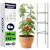 KADAX Set di 6 tralicci per pomodori, 132 x 30 cm | Torre per pomodori, 50 clip per piante, in metallo con rivestimento in plastica, torre rampicante