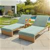 LAYNENBURG Set di 2 Copri sdraio - 100% cotone - OEKO-TEX 100 - Copri asciugamano in spugna per sdraio - telo mare da spiaggia con busta per piscina, sedia a sdraio (75x200 cm menta)