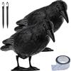 YICH Corvo Nero in Plastica 2 Pezzi Dissuasori per Piccioni Scaccia Piccioni Dissuasore per Piccioni Anti Piccioni per Balcone, Giardino, Terrazzo - Protezione dagli Uccelli Molesti