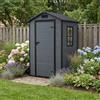 Mazovia Casetta da Giardino 134x103cm Antracite Legno Antiallergico PVC | Casetta da Giardino Resistente Alle Intemperie Facile da Pulire Resistente al Gelo Resistente All'acqua Robusto Moderno