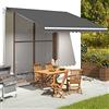 Fengshui Tenda da sole, antracite, 4 x 3,5 m, tessuto di ricambio in poliestere resistente ai raggi UV, con mantovana, per ombreggiare terrazze e giardini