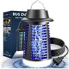 Axeqao Lampada Antizanzare, Tecnologia a Scarica Elettrica 4250V AntiZanzare con Tenuta IPX4, Protezione con Luce UV 20W e Illuminazione a LED, Azione Repellente Zanzare per Interni/Esterni