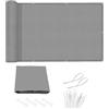 HNBFKD Frangivisto Balcone per Protezione - 1x1M/100x100CM Grigio Scuro - Tenda a Vela Impermeabile, Schermo Privacy con Occhielli e Fascetta, Telo Ringhiera, Anti-UV 95%, per Giardino Terrazza