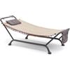 Amaca da Giardino 230x98x82 cm Struttura in Ferro e Telo in Poliestere Bali Beige