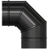 WOLFPACK Gomito stufa liscio vetrificato nero Ø 175 mm. 90°
