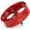 QWORK® Sega a tazza 150mm, M42 Sega a tazza bimetallica, con adattatore esagonale e punta di centraggio, per alluminio, ferro e legno, rosso