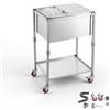 VEVOR Carrello Portaghiaccio Acciaio Inox 42,4 L Contenitore per Ghiaccio, Carrello Frigo con Ruote Coperchio Scorrevole, 660 x 505 x 985 mm, Ristorante Cucina Feste Bar Bevande Fredde Cortile
