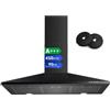 TopStrong Cappa Aspirante 90 cm a Torre, A+++ Cappa Cucina 60 cm, 450m³/h, 3 Velocità, LED, Ricircolo (senza tubo) e Scarico, Filtri Carbone Inclusi, Aspiratore Cucina