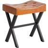 IBUYKE a forma di U PU vanità sgabello, trucco sedia marrone chiaro WBD019J
