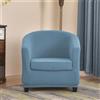 Highdi Copripoltrona 1 Posto Elasticizzato Chesterfield in Jacquard a Quadri Tinta Unita 2 Pezzi Fodere Poltrona da Cocktail Antiscivolo per Bar Soggiorno Camera da Letto Club (Azzurro)