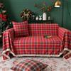Highdi Telo Copridivano, Classico Plaid Natalizio Natale Copri Divano con Frange Decorative, Copridivano AntiGraffio Gatto Protezione per Mobili e Divano (Rosso,180x260cm)