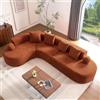 Trdlpyn Divano Angolare Modulare con Cuscini e Braccioli Rotondi, Divano Senza Ossa, Design Curvo Moderno, divano a forma di nuvola 327cm x 215cm, non assemblato, Arancia