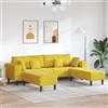 sephironlbb Divano angolare in velluto giallo, 3 pezzi, 250 x 188 x 76 cm, moderno divano angolare con nucleo a molle, funzione relax e funzione reclinabile, ideale per soggiorno, camera degli ospiti