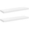 YUTAASU 2 mensole sospese bianco lucido, 80 x 23,5 x 3,8 cm, in MDF, con sistema di fissaggio invisibile, per libri e oggetti decorativi