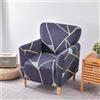 Highdi Copripoltrona Elasticizzato Morbido Copridivano 1 Posto dalla Linea Minimalista con Braccioli per Soggiorno/Cameretta/Club Fodere per Poltrona, Antimacchia, AntiGraffio (Blu Navy)