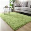 Highdi Tappeto Salotto Moderno Tappeto Shaggy a Pelo Lungo Tappeto Camera da Letto Soffice Antiscivolo Lavabile Tappeti Moderni per Soggiorno, Camera da Letto, Stile Semplice (160x200cm,Verde)
