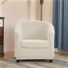 Highdi Copripoltrona 1 Posto Elasticizzato Chesterfield in Jacquard a Quadri Tinta Unita 2 Pezzi Fodere Poltrona da Cocktail Antiscivolo per Bar Soggiorno Camera da Letto Club (Beige)