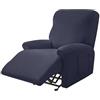 Highdi Copripoltrona Relax Reclinabile Completo Fodera per Poltrona Elasticizzato con Tasche, Tinta Unita Coprisedile Poltrona Lavabile Antiscivolo Copripoltrona (1 Posto,Blu Navy)