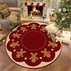 Highdi Tappeto Natale Rotondo Rosso Salotto Cameretta Natale Tappeti Soggiorno Pelo Corto Tappeto Morbido Antiscivolo Tappeti Natale per Bambini Cucina Balcone Tappet Decor (80cm,Omino marzapane)