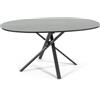 SIEDITI FUORI E DENTRO Tavolo ovale 150x100 cm con gambe ad incrocio e top in laminato effetto Granito, tavolo da pranzo per 4 persone, gambe ad X, stile modeno - Carlo
