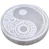 VLNET® | Disco Selenite | Piastra Energetica | Ø 10 cm - Incisa | Ricarica Cristalli, Pietre e Gioielli | Decorazione Spirituale | Meditazione, Reiki e Chakra (1, Feng Shui)