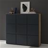 doporro Scarpiera Portascarpe 135x36x120 cm Salvaspazio con 18 Ripiani | Antracite Opaco, Marrone Chiaro, Struttura in Legno, Struttura Componibile, Schuhschrank02 F156 F029