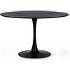 Decor Space Tavolo Bloom rotondo con struttura in acciaio verniciato, piano in legno (120 cm, Black)