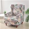 Highdi Copripoltrona con Orecchie Elasticizzato 1 Posto, Primavera Fiori Stampa Copridivano da 2-Pezzi con Fodera per Cuscino, Lavabile per Strandmon Bar Soggiorno Camera da Letto (Crisantemo)