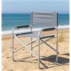 Capra Group Sedia Regista Pieghevole in Alluminio Ø24mm - Robusta, Leggera e Antiscivolo Outdoor, Campeggio, Giardino - 58x49x78h cm -Grigio