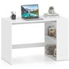 Giantex Scrivania per Computer, Scrivania da Ufficio Salvaspazio con Libreria a 2 Ripiani e Ampio Piano, Tavolo per PC in Legno per Studio, Soggiorno e Camera da Letto, 112 x 60 x 75 cm (Bianco)