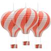 Ruidee 3 Pezzi Lanterna di Carta Mongolfiera 12 inch Lanterna da Appendere Stripe Set per Festa, Party, Casa, Matrimonio (Red)