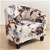 Highdi Copripoltrona 1 Posto Elasticizzato Stampato Moderna Fodere Copripoltrona da Cocktail Chesterfield Universale Lavabile Rimovibile Fodera per Poltrona per Hotel Salotto (Peonia Elegante)