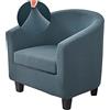 Highdi Copripoltrona 1 Posto Chesterfield Elasticizzato 2 Pezzi Tinta Unita Fodere Poltrona da Cocktail Antiscivolo con Coprisedile per Bar Soggiorno Camera da Letto Club (Grigio Scuro)
