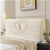 HWJFDC Copri Testata Letto Matrimoniale Copertura for testata del letto trapuntata in velluto all-inclusive. Copertura for testiera antipolvere corta in peluche(White,W120 x H60cm)