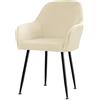 Highdi Velluto Coprisedie con Schienale 1/2/4/6 Pezzi Copripoltrona Elasticizzato Ufficio Coprisedia con Braccioli Fodera per Sedia Poltroncina Sala Pranzo Copertura Sedie (2 Pezzi,beige)