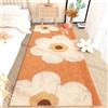 Highdi Tappeto Shaggy a Pelo Lungo Salotto Soffice Antiscivolo Lavabile Fiori di Moda per Soggiorno, Camera da Letto, Corridori (40x120cm, Arancione)