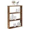 Nqyjm Mensola da parete effetto legno anticato, 43 x 9 x 60 cm, in legno per corridoio, soggiorno, cucina, ufficio