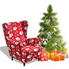 Highdi Copripoltrona con Orecchie 1 Posto Rosso Copripoltrona Decorativo Natalizio con Fodera per Cuscino Elasticizzato, Copri Poltrona Protettiva Antiscivolo Universale (Babbo Natale)