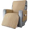 Highdi Copripoltrona Relax Reclinabile Trapuntato Impermeabile Universale Copridivano 1 Posto con Tasche Laterali e Fascia Elastica, Lavabile, Antiscivolo, Antivegetativo (Piccolo,Cammello)