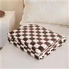 Highdi Coperta Pile per Letto Singolo Matrimoniale, Scacchiera Copriletto Invernale Coperta Divano Soffice e Calda Plaid Pile Coperta per Bambini Adulti (100x150cm,caffè)