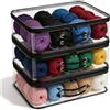 Foonary 3 organizer trasparenti per filati, in PVC trasparente, portatile, con cerniera e manico, per lana all'uncinetto e accessori a maglia (40 x 30 x 10 cm)