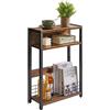 IBUYKE 3 Ripiani Tavolino Piccolo Per Piccoli Spaz,Tavolino Da Divano Con Ripiani Per Riviste,Con Ripiano Portaoggetti, Comodino Moderno Per Soggiorno Camera Balcone Cucina,Marrone TMZ001H