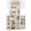 hefoths Credenza Cucina Alta, Mobile Cucina con Scaffali Portaspezie Bianco
